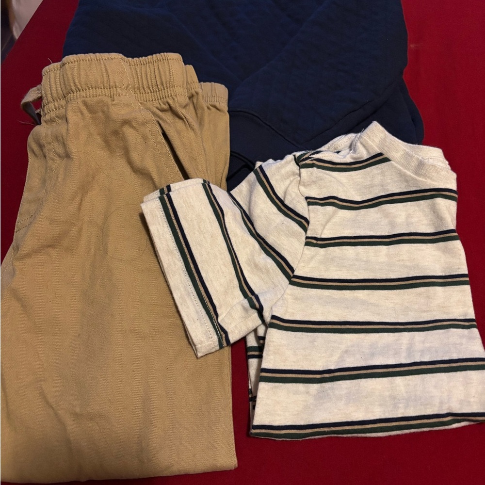 Tommy Bahama Kids Matching Set - Tan and Navy